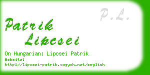 patrik lipcsei business card